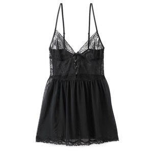 Adore Me Yolandi Jet Black‎ Baby Doll Lingerie NWT Size L